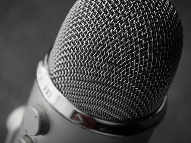 A close up of a microphone